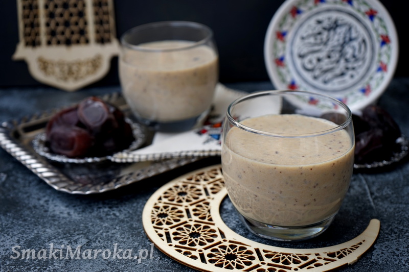 mleczny koktajl, daktyle, woda z kwiatu pomarańczy, przepis. przepisy na ramadan, kuchnia arabska przepisy, kuchnia marokańska przepisy, moroccan cuisine, smaki maroka
